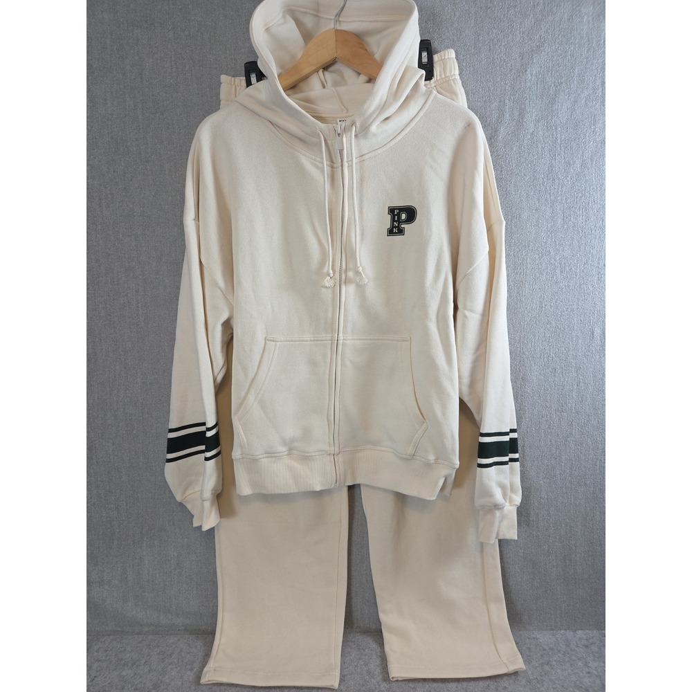 Victorias Secret PINK Sweatsuit Tracksuit Vintage Y2K Logo L Hoodie M Pants Set